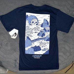 Lurking Class Mr. Tucks x Sketchy Tank Japanese Skull Graphic T-Shirt Size Small